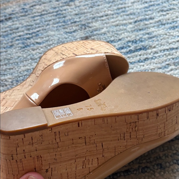Coach Beige Peep-Toe Wedges - Picture 8 of 10